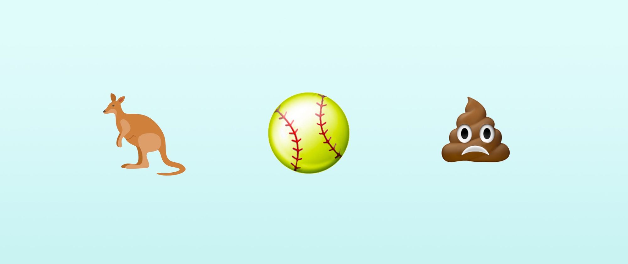 Kangaroo, Softball, Frowning Poo Emojis Possible For 2018