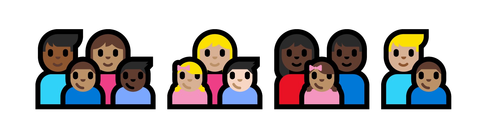 New Emoji For Different Skin Tones in Couples and Families