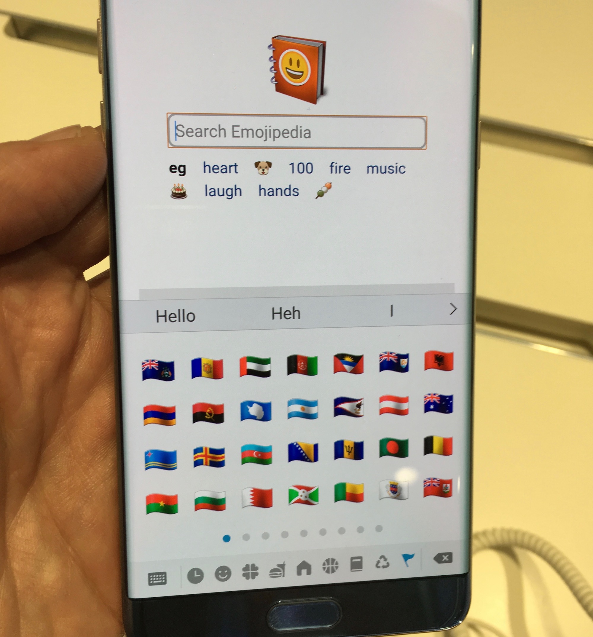 my samsung doesnt have the gay flag emoji