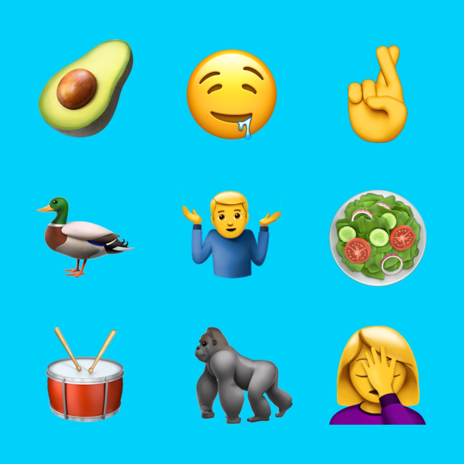 IOS 102 Emoji First Look Shrug Fingers Crossed Face Palm