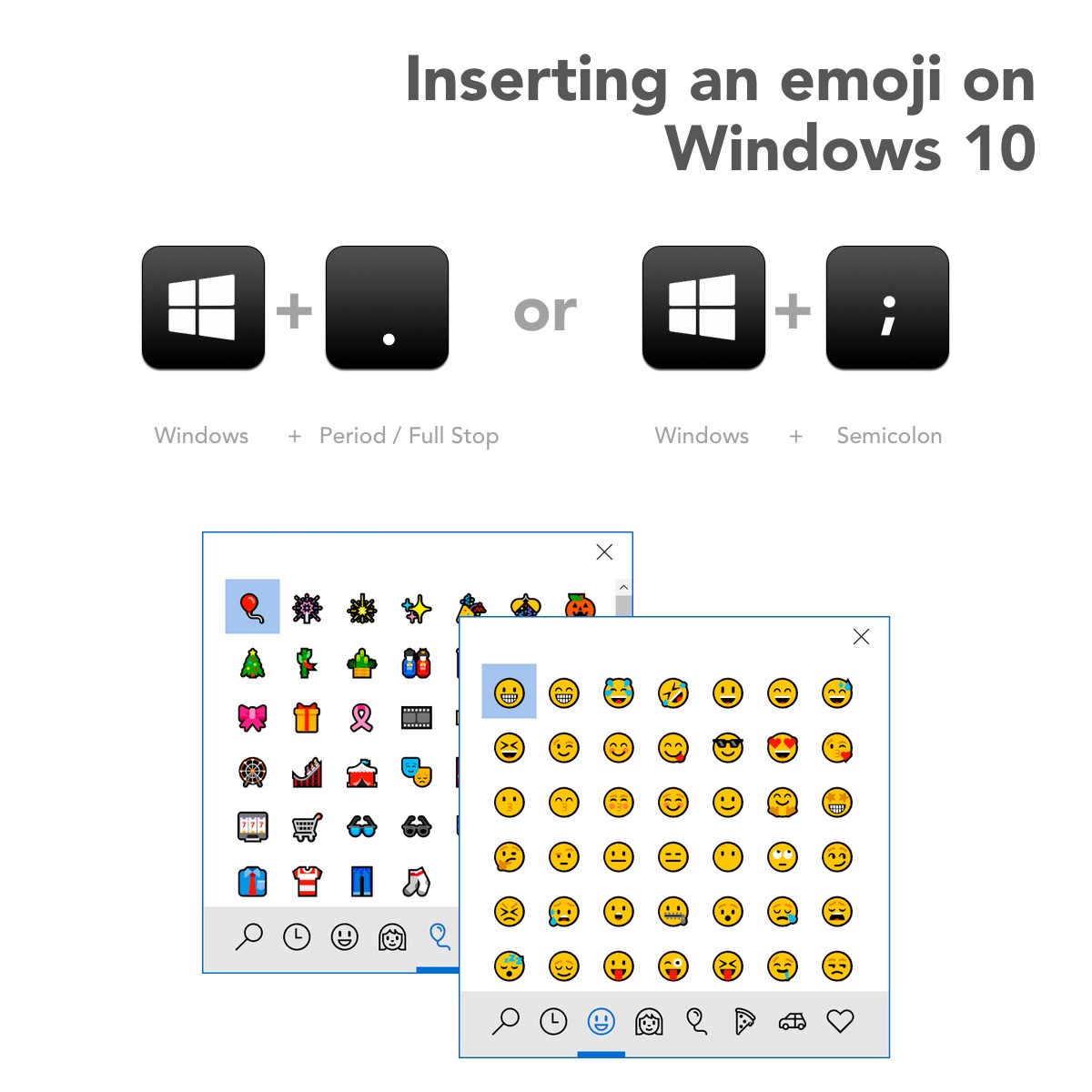 windows 10 emoji keyboard shortcut