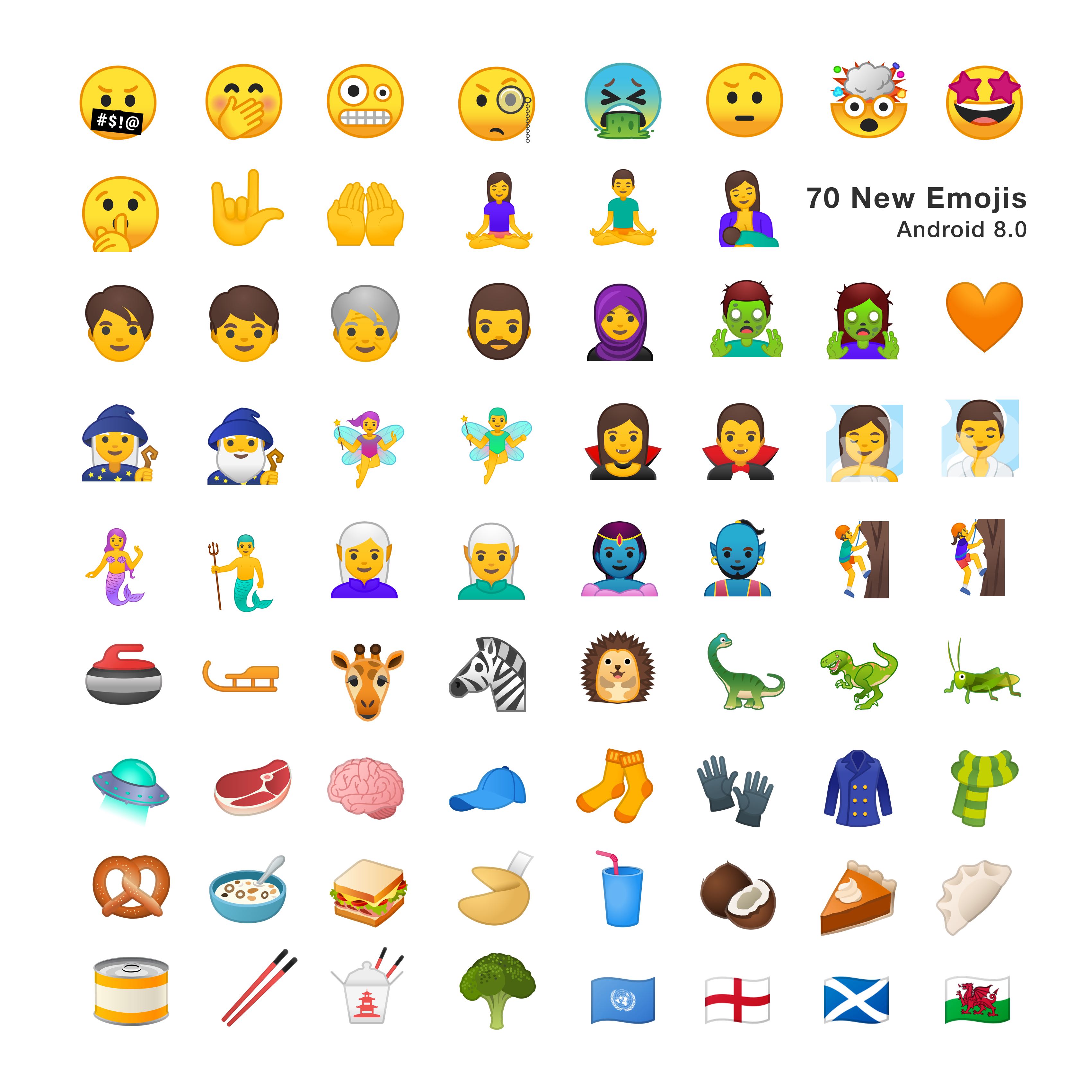 Android 8.0 Emoji Changelog
