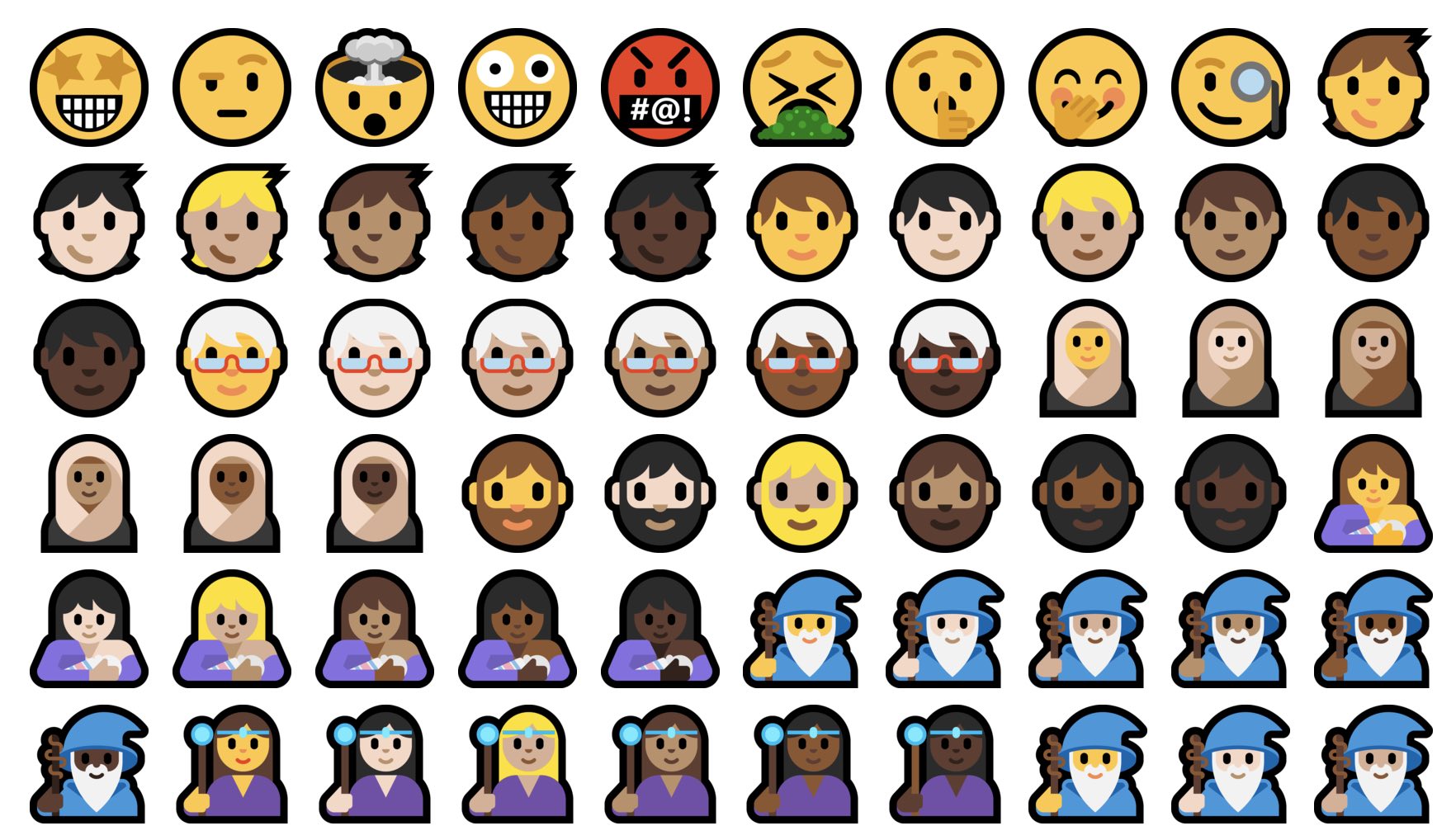 Windows 10 Fall Creators Update Emoji Changelog