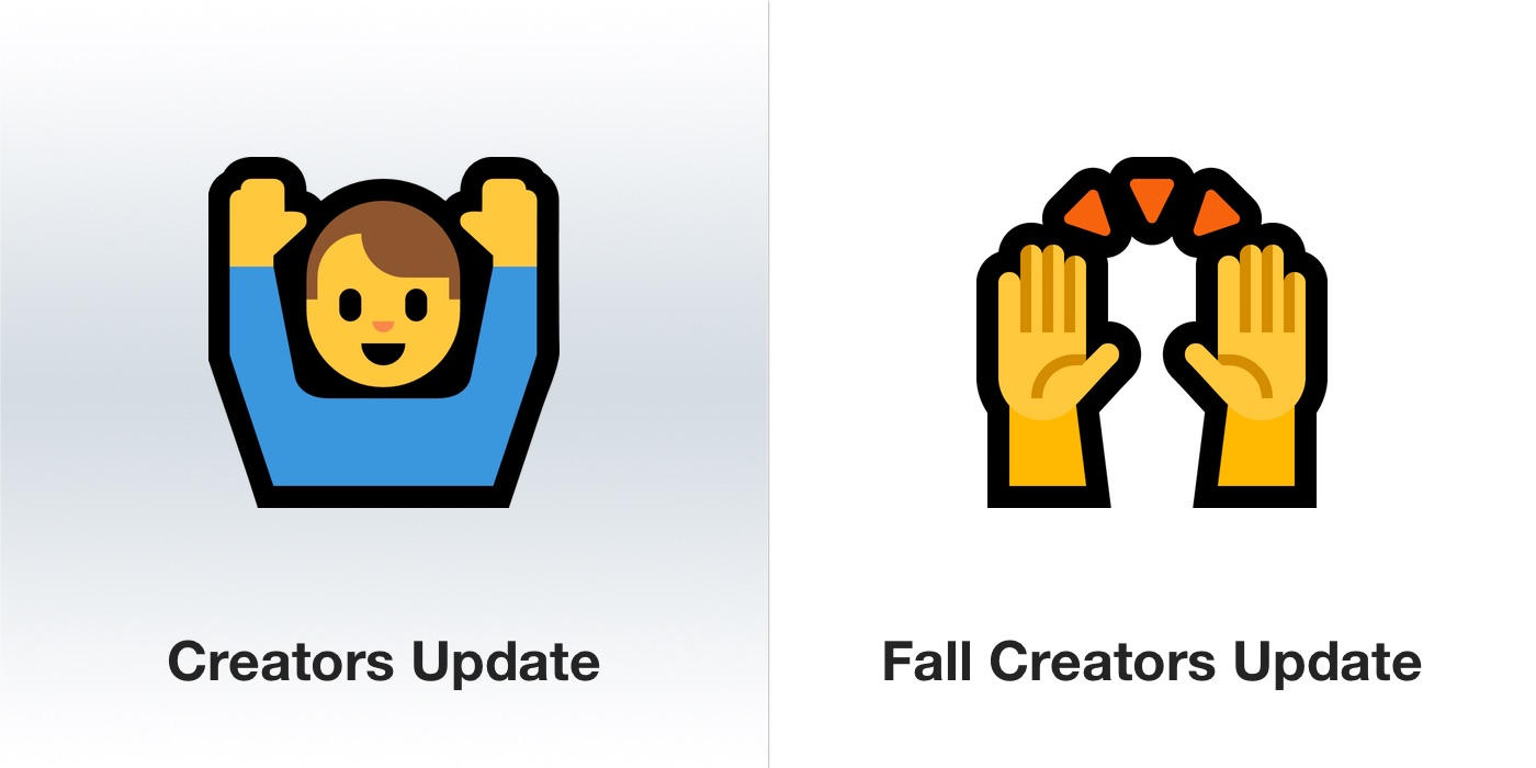 windows-10-fall-creators-update-hands-in-celebration-emoji-emojipedia