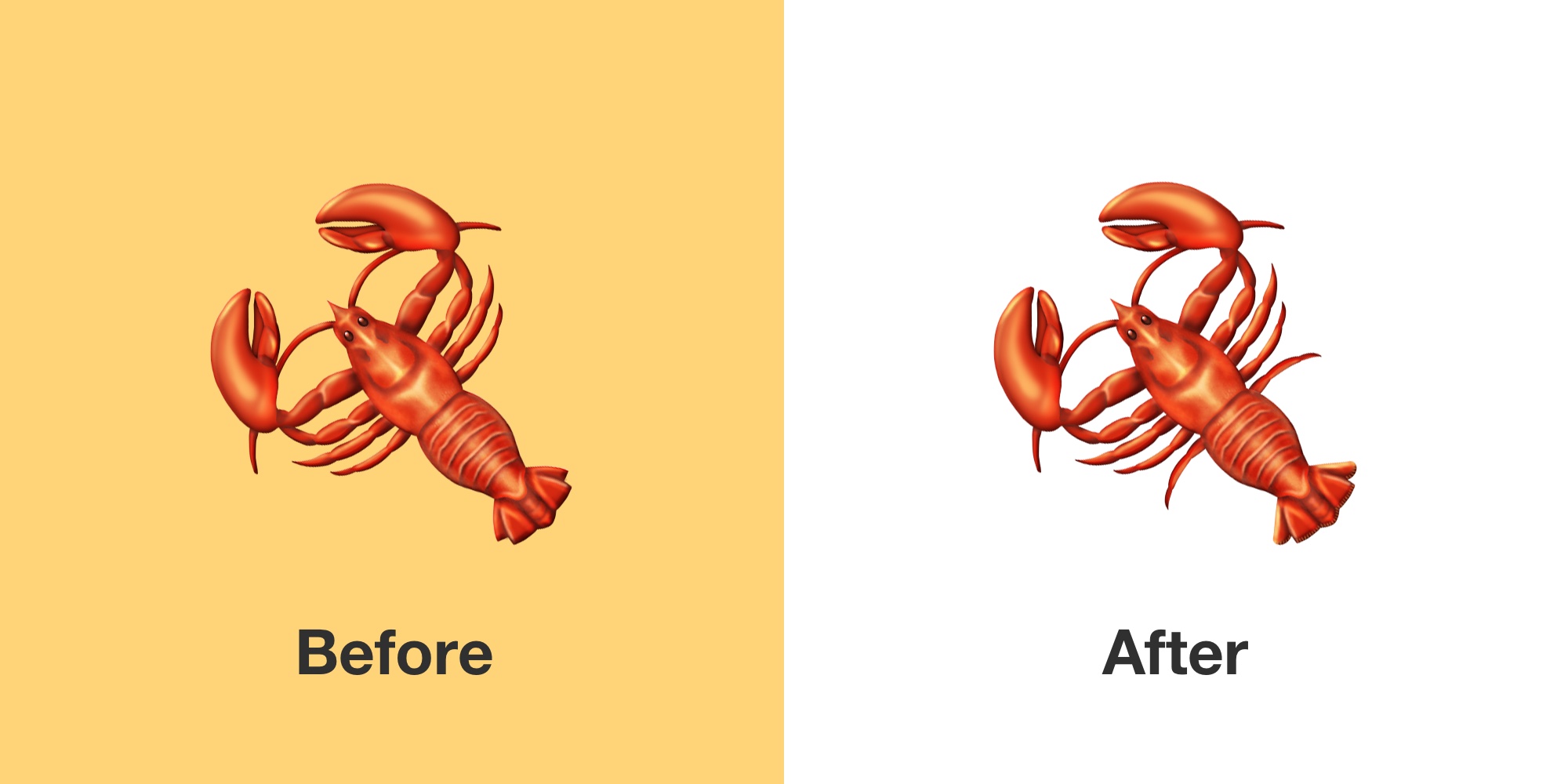 lobster-emoji-emojipedia-before-after