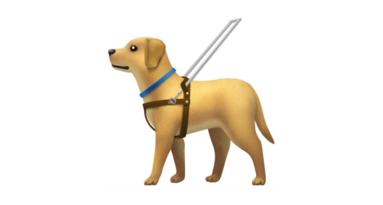 apple-guide-dog-with-harness-emoji-emojipedia