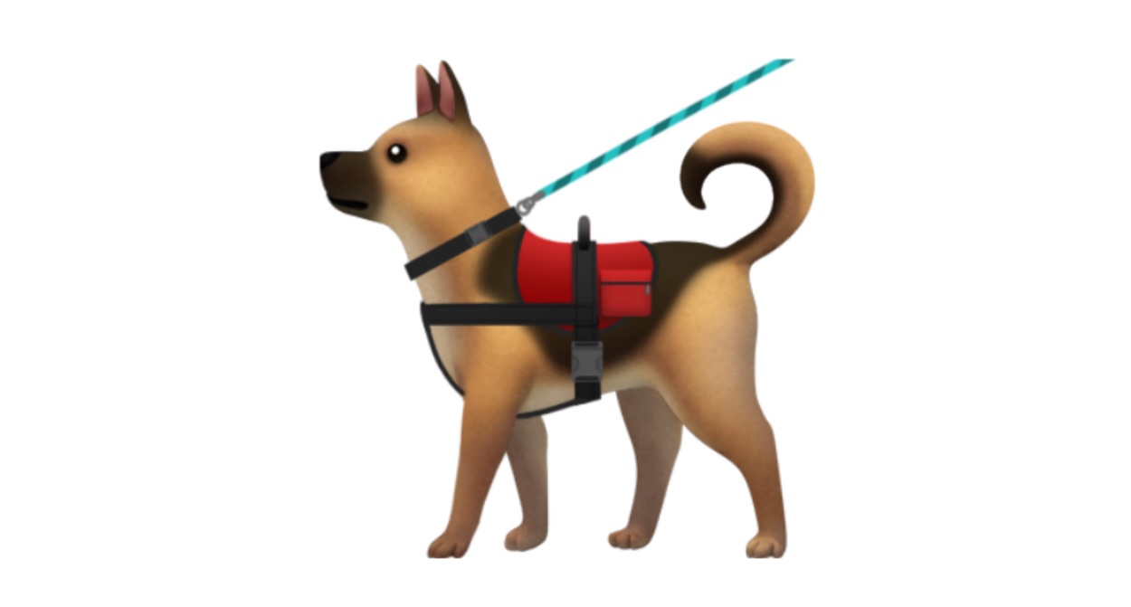 apple-service-dog-with-vest-and-leash-emoji-emojipedia
