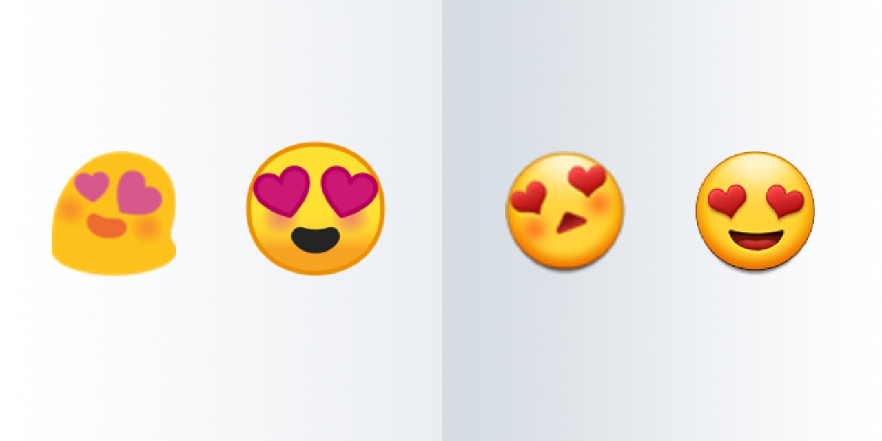 Emojiology Smiling Face With Heart Eyes - google samsung heart eyes comparison emojipedia