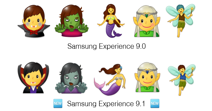 Samsung-Experience-9-1-Emojipedia-Comparison-Fantasy-Characters-Comparison-1