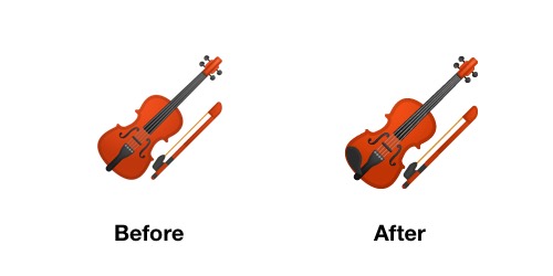 violin-emoji-android-p-before-after