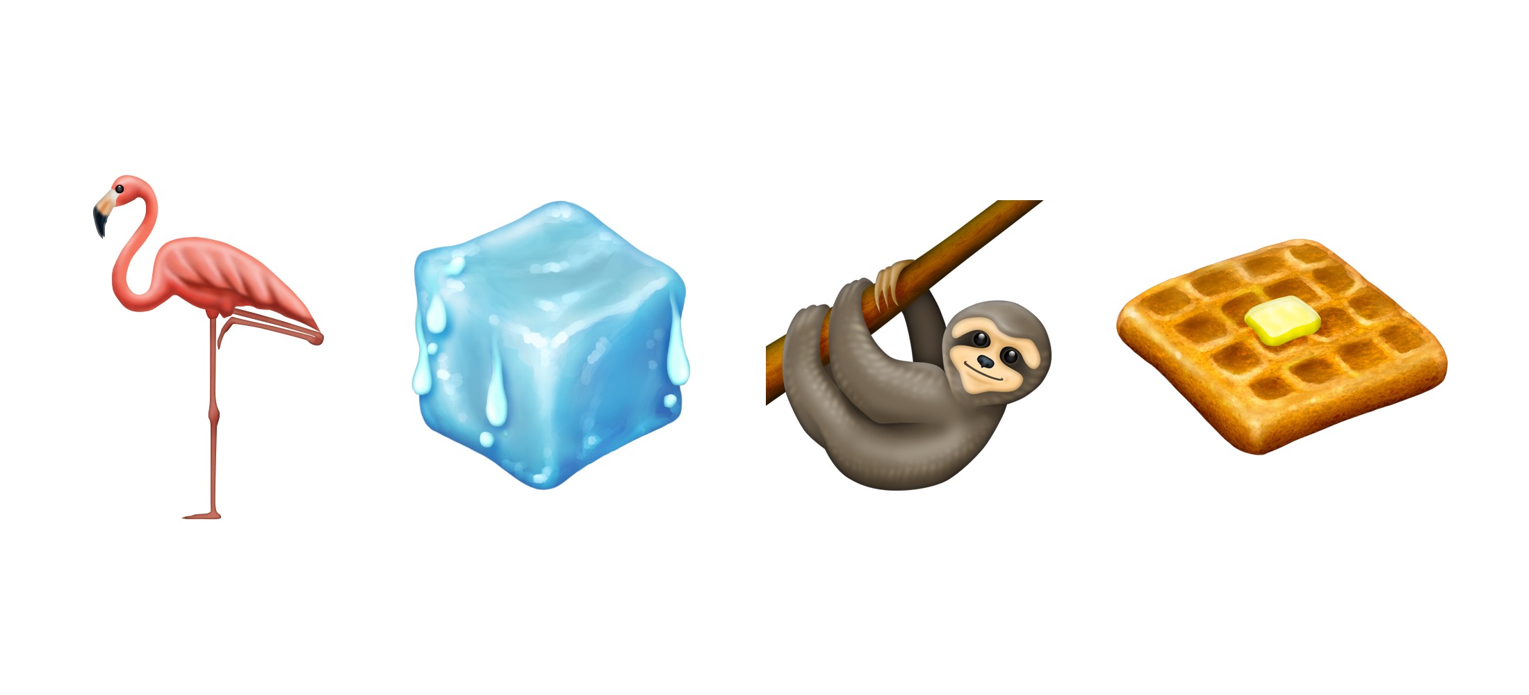 flamingo-ice-cube-sloth-waffle-emojipedia-sample-images-2019