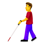 man with probing cane emojipedia