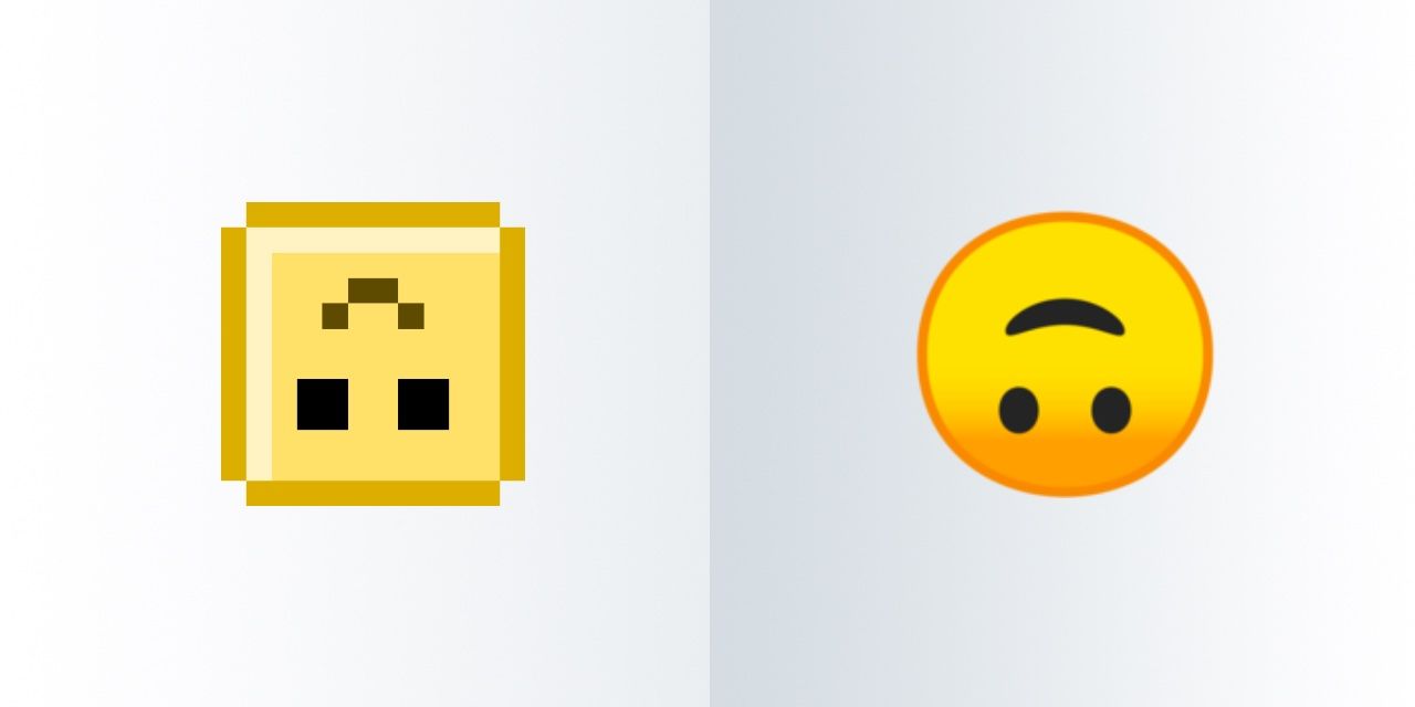 What does an upside down face sale emoji mean