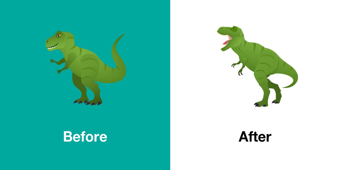 Emojipedia-JoyPixels-5.0-Emoji-Changelog-T-Rex-Comparison