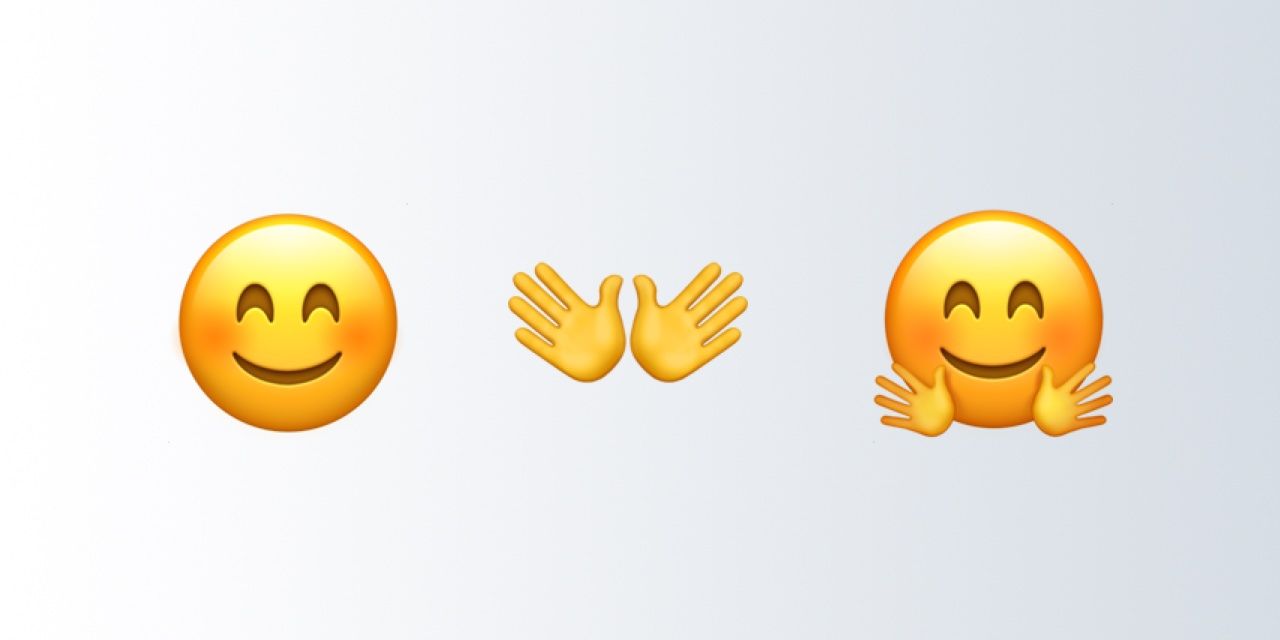 What does the emoji of a girl holding her hands up and smiling