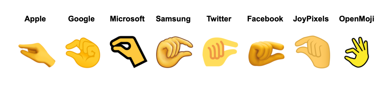 🤏 Pinching hand emojis 🤏🏻🤏🏼🤏🏽🤏🏾🤏🏿