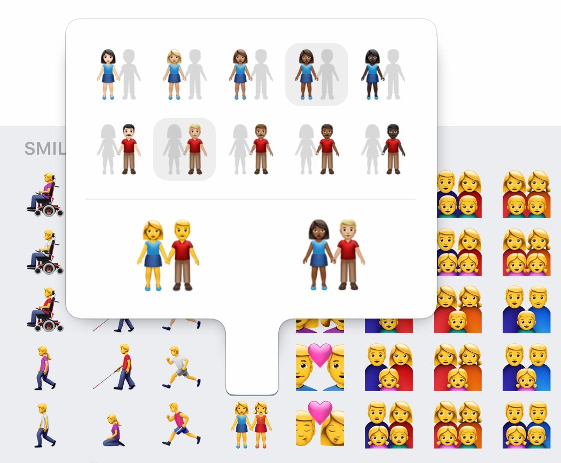 New Emoji For Different Skin Tones in Couples and Families