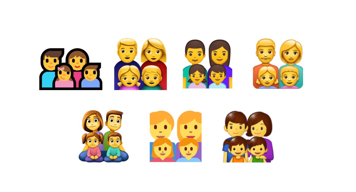 New Emoji For Different Skin Tones in Couples and Families