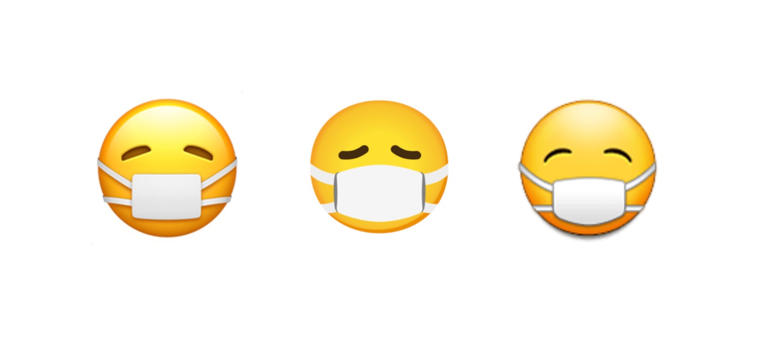 Mask Wearing Emoji Now Smiles