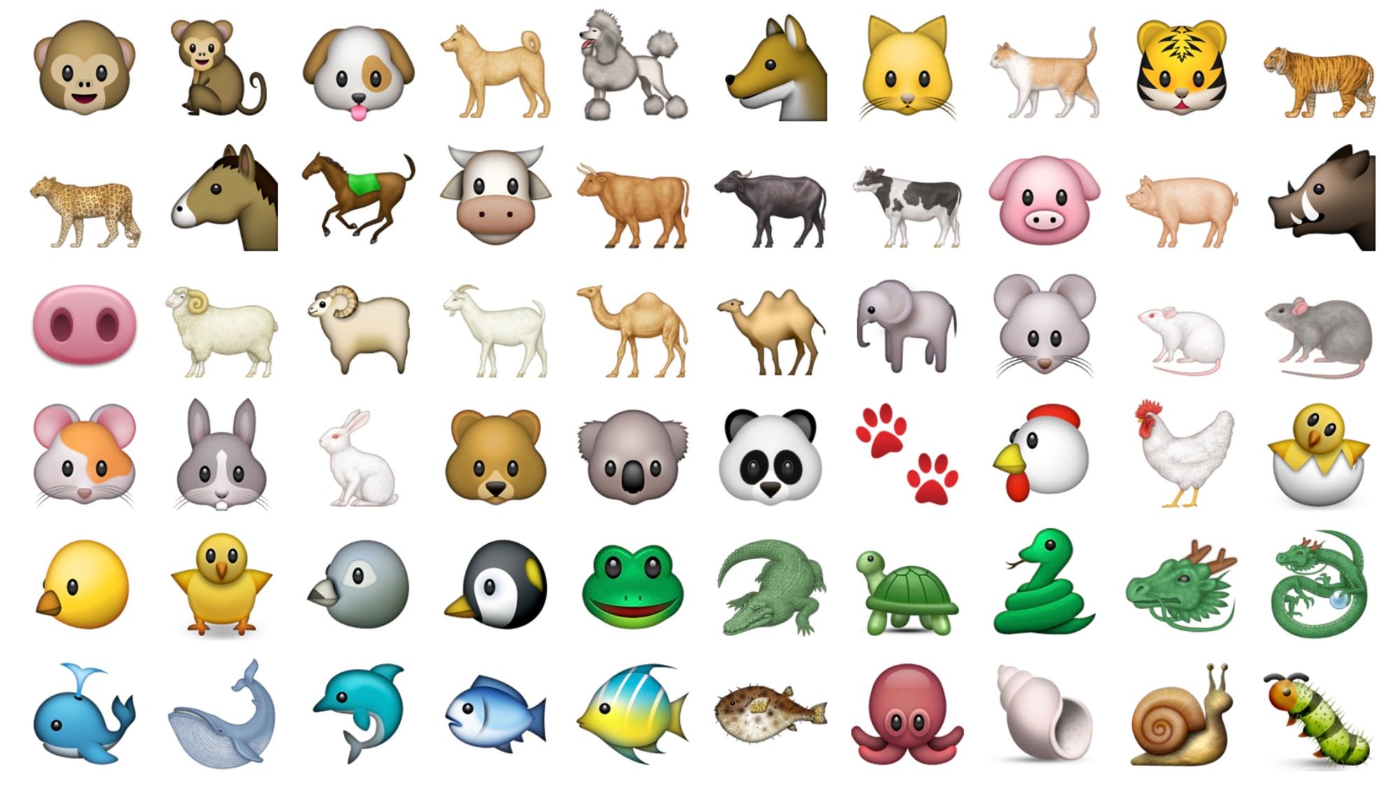 animal emojis on iphone