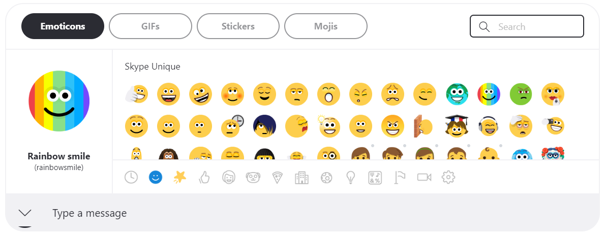 emoticons for skype business