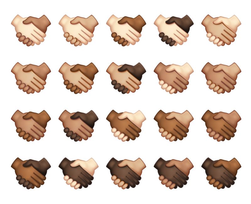 A multi-skin toned handshake emoji is coming in 2022