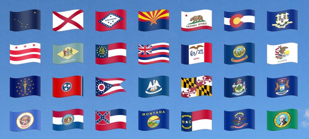 Emojipedia Stickers for U.S. State Flags