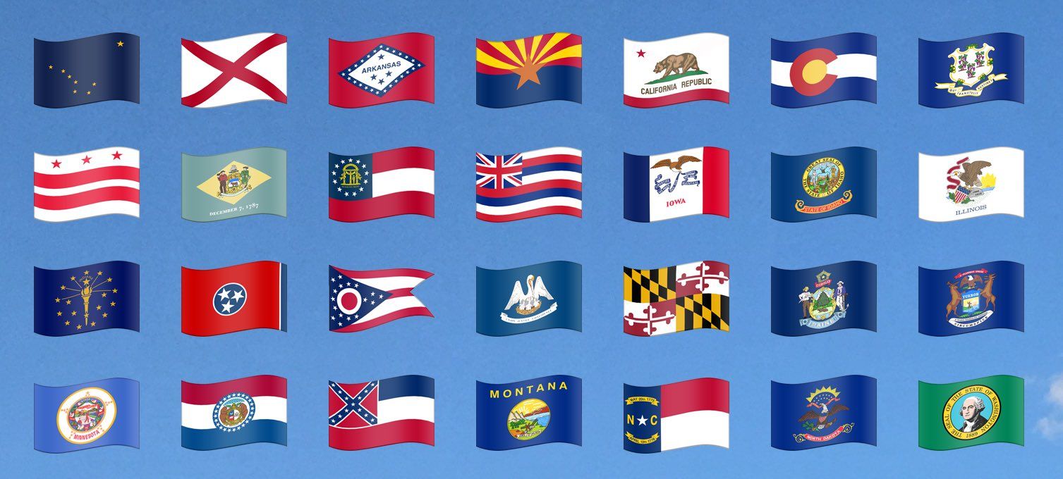 Emojipedia Stickers for U.S. State Flags