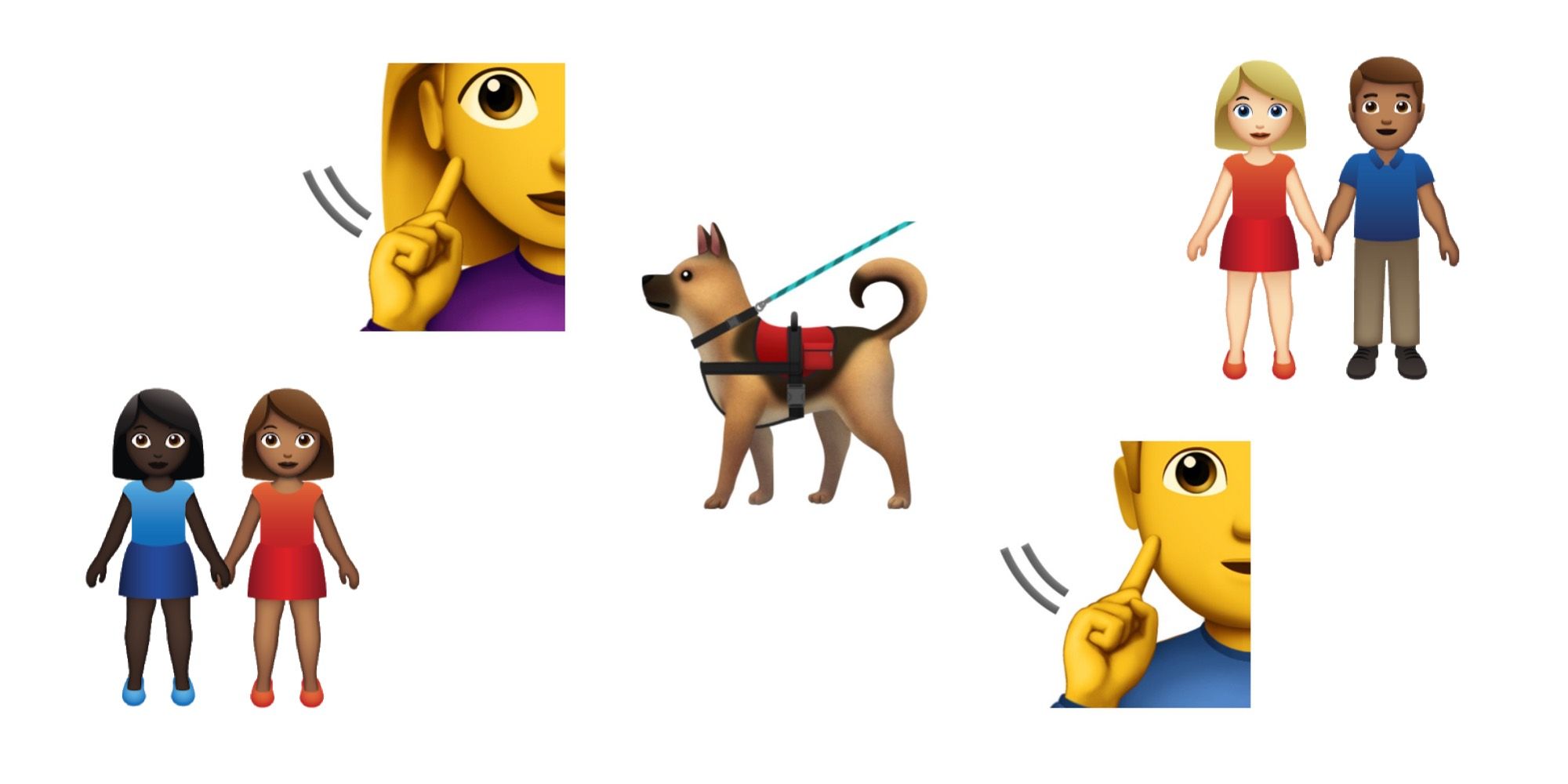 Service Dog, Deaf Person, Couples added to 2019 Emoji List
