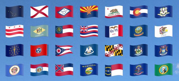 Emojipedia Stickers for U.S. State Flags